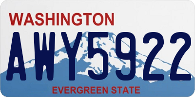WA license plate AWY5922