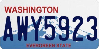 WA license plate AWY5923