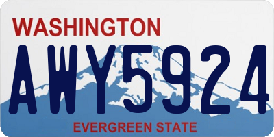 WA license plate AWY5924