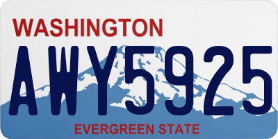WA license plate AWY5925