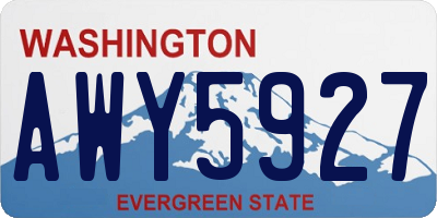 WA license plate AWY5927