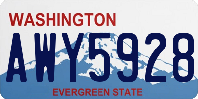 WA license plate AWY5928