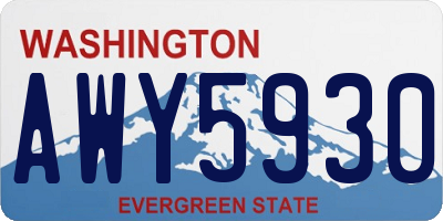 WA license plate AWY5930