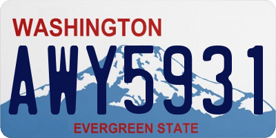 WA license plate AWY5931