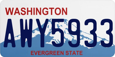 WA license plate AWY5933