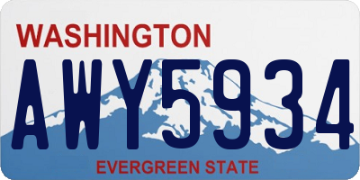 WA license plate AWY5934