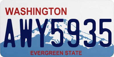 WA license plate AWY5935