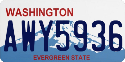 WA license plate AWY5936