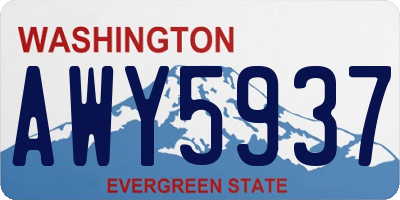 WA license plate AWY5937