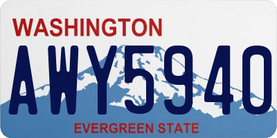 WA license plate AWY5940