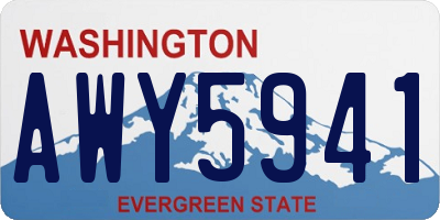 WA license plate AWY5941