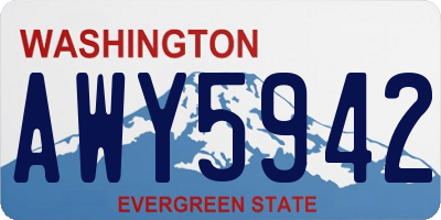 WA license plate AWY5942