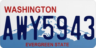 WA license plate AWY5943