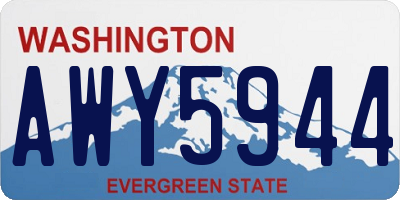 WA license plate AWY5944