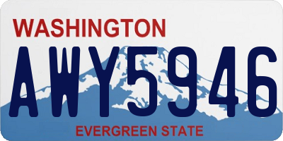 WA license plate AWY5946