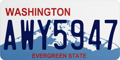 WA license plate AWY5947