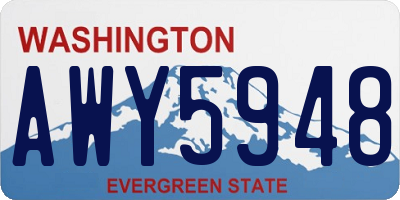 WA license plate AWY5948