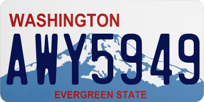 WA license plate AWY5949