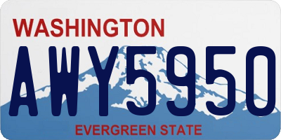 WA license plate AWY5950