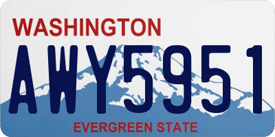 WA license plate AWY5951