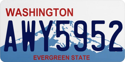 WA license plate AWY5952