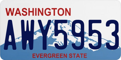 WA license plate AWY5953