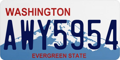 WA license plate AWY5954