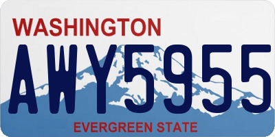 WA license plate AWY5955