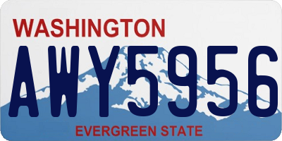WA license plate AWY5956