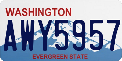 WA license plate AWY5957