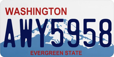 WA license plate AWY5958