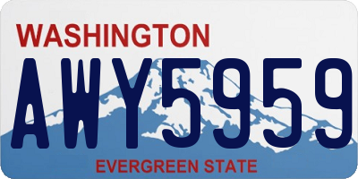 WA license plate AWY5959