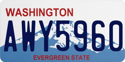 WA license plate AWY5960