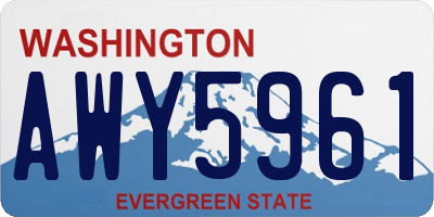 WA license plate AWY5961
