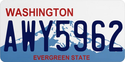 WA license plate AWY5962