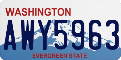 WA license plate AWY5963