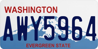 WA license plate AWY5964