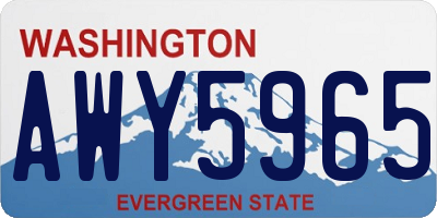 WA license plate AWY5965