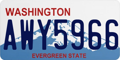 WA license plate AWY5966