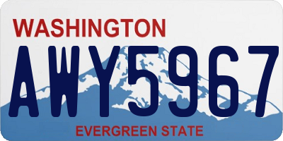 WA license plate AWY5967