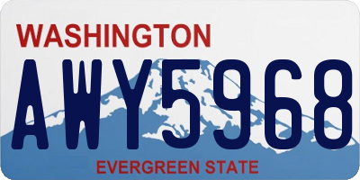WA license plate AWY5968
