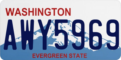 WA license plate AWY5969