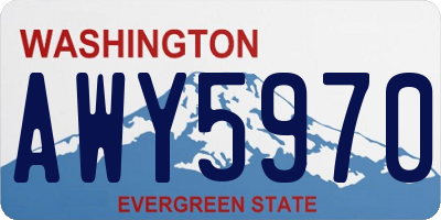 WA license plate AWY5970