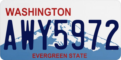 WA license plate AWY5972
