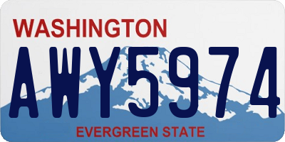 WA license plate AWY5974