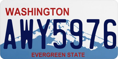 WA license plate AWY5976