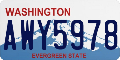 WA license plate AWY5978