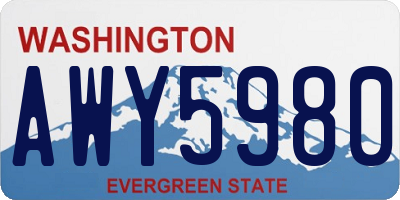 WA license plate AWY5980