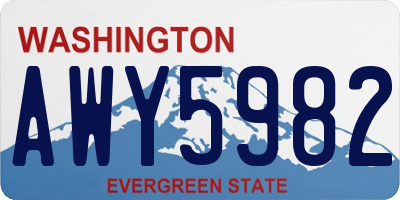 WA license plate AWY5982