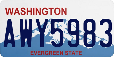 WA license plate AWY5983